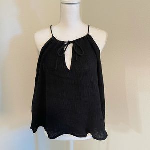 Velvet by Graham and Spencer Black Flowy Tie Tank